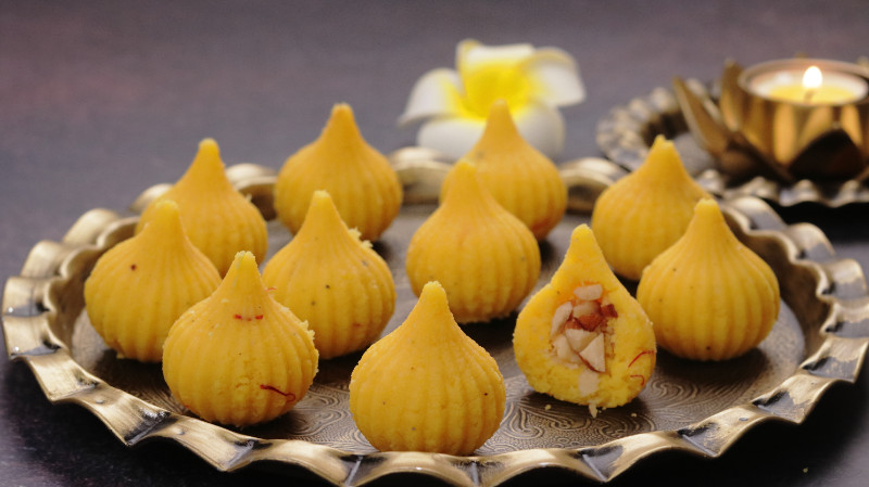 Instant Mawa Modak With a Centre Filling