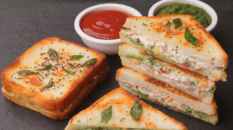 Dahi Tadka Sandwich